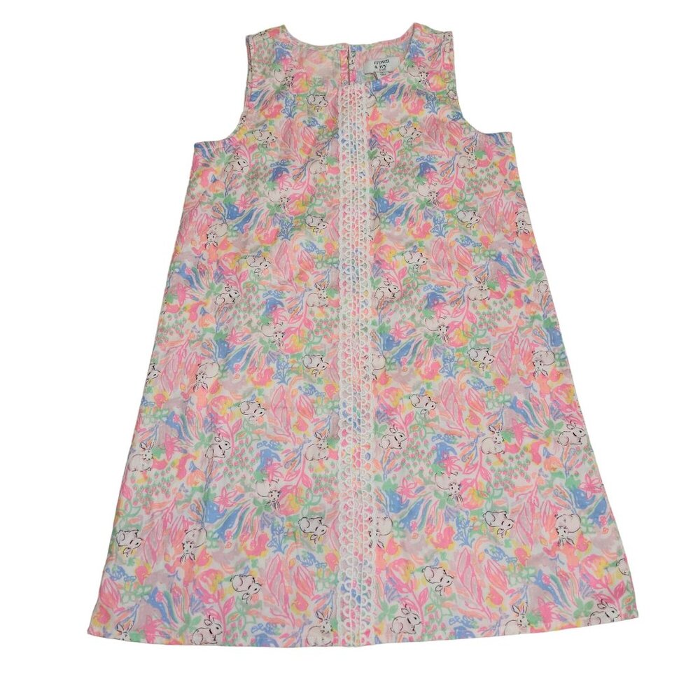 Crown & Ivy Kids Girls 6 Easter Bunny Spring Sleeveless Pullover Dress  2311